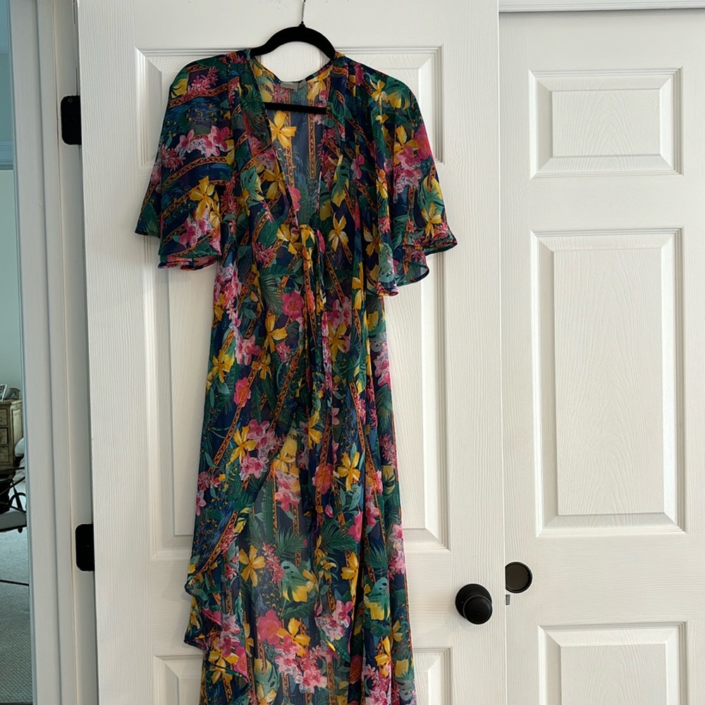 Asos sheer floral duster. Great with jeans or  white. Bathing suit coverup, too!